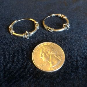 Silver hoops with detail